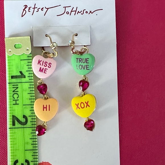 Betsey Johnson Candy Heart Earrings - Picture 4 of 4